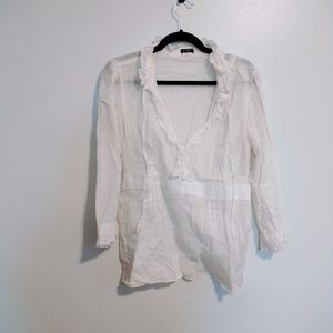 Jcrew peasant blouse, cotton white. Size 14